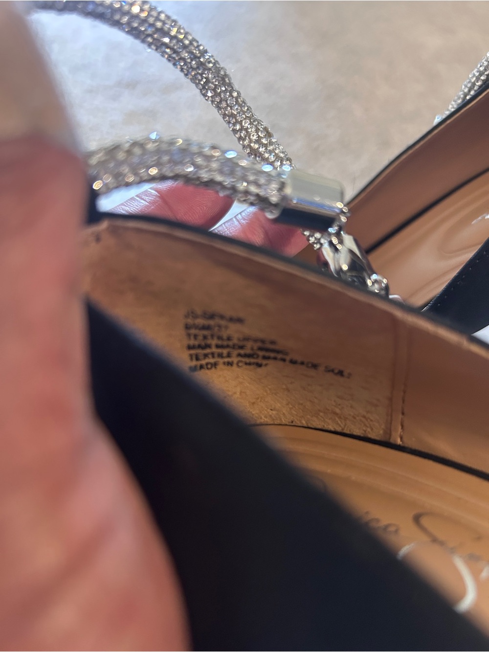 Jessica Simpson Women’s Sekani Ankle Wrap Pump in Black with studded straps. 6.5 - Picture 5 of 7